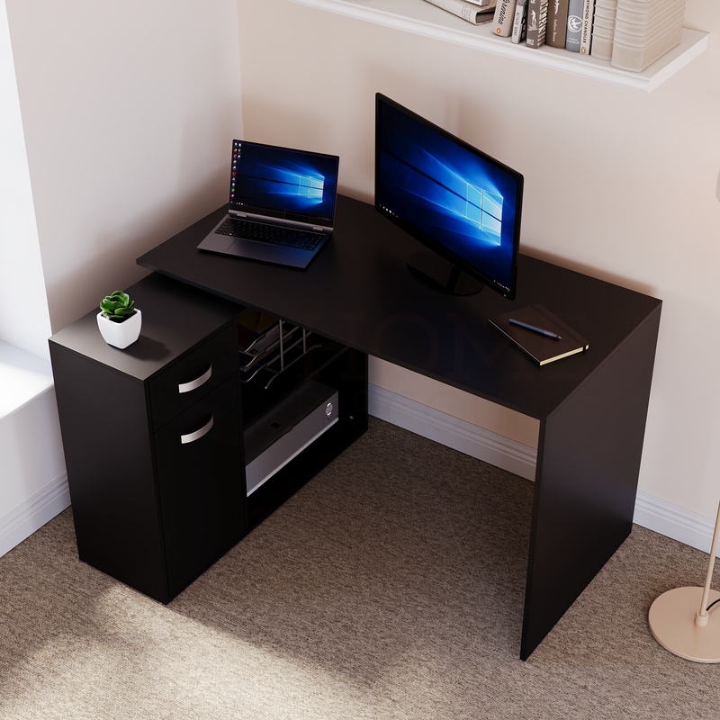 Longton Adjustable Computer Desk, Black