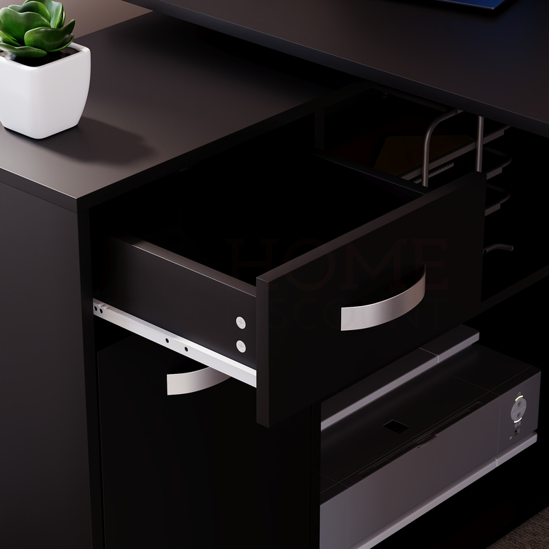 Longton Adjustable Computer Desk, Black