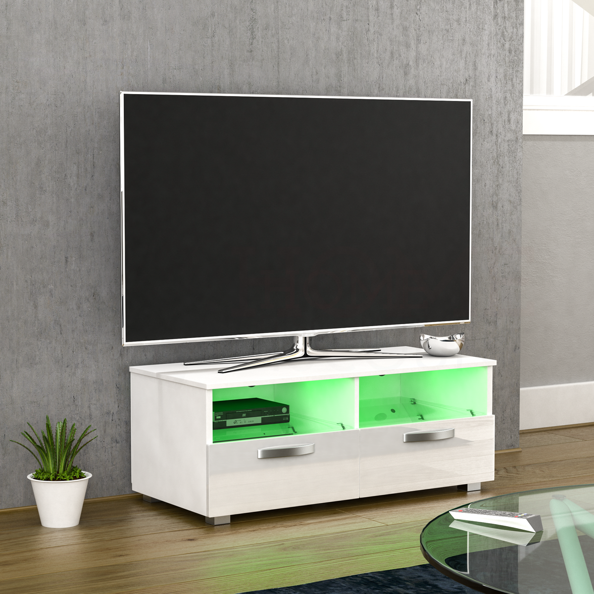 Vogue 2-Drawer LED TV Unit - White