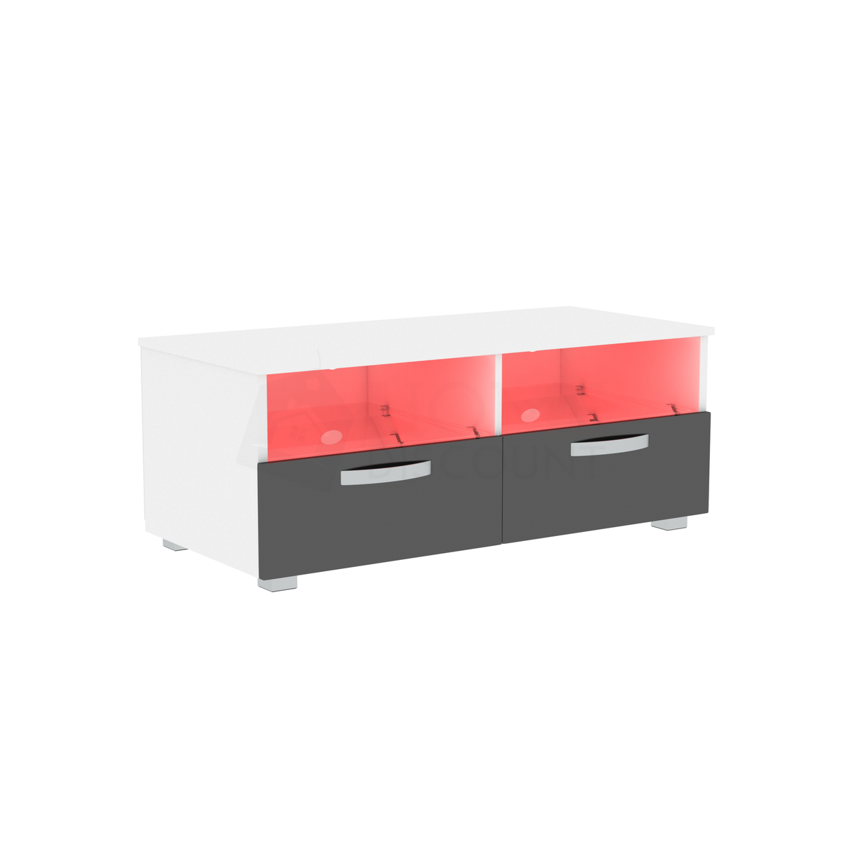 Vogue 2-Drawer LED TV Unit - White & Black