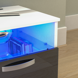 Vogue 2-Drawer LED TV Unit - White & Black