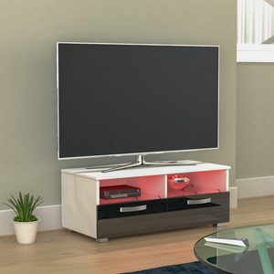 Vogue 2-Drawer LED TV Unit - White & Black