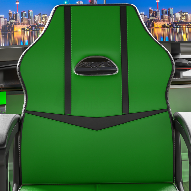 Comet Racing Gaming Chair, Green & Black