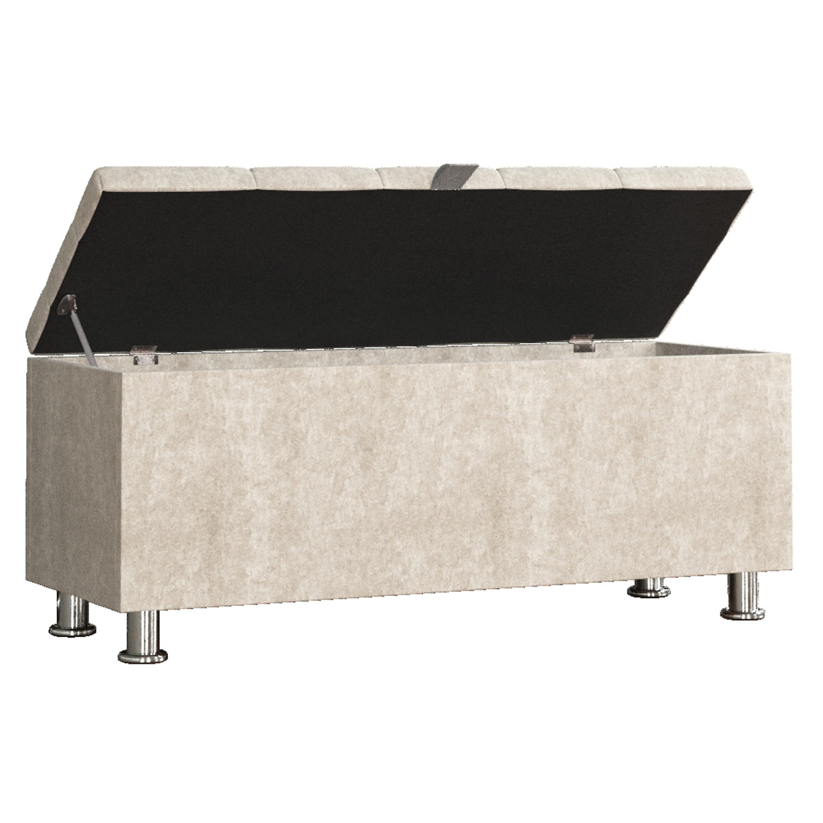 Valencia Crushed Velvet Storage Ottoman, Champagne UKFR