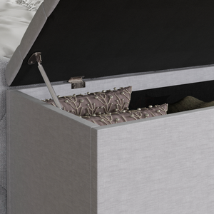 Valencia Linen Storage Ottoman, Light Grey UKFR
