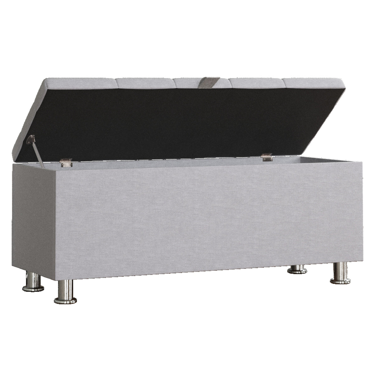 Valencia Linen Storage Ottoman, Light Grey UKFR