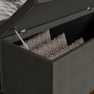 Valencia Linen Storage Ottoman, Dark Grey UKFR