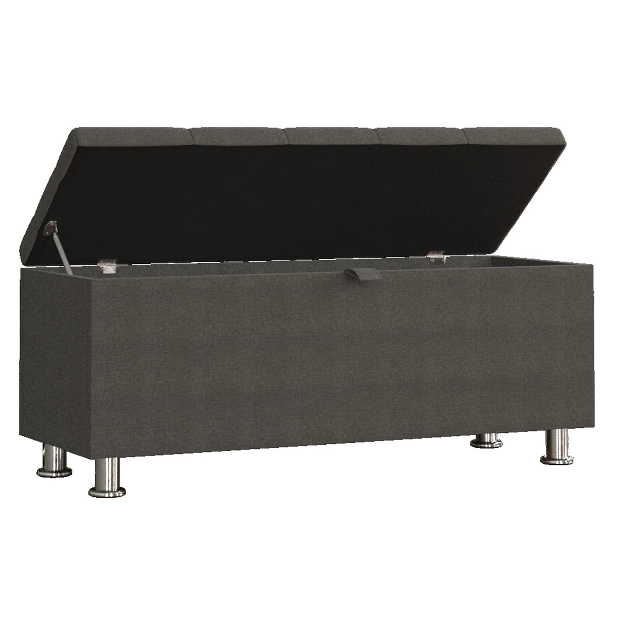 Valencia Linen Storage Ottoman, Dark Grey UKFR