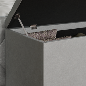 Valencia Velvet Storage Ottoman, Light Grey UKFR