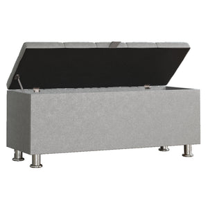 Valencia Velvet Storage Ottoman, Light Grey UKFR