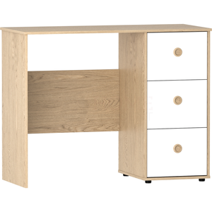 Neptune 3-Drawer Desk - White & Oak