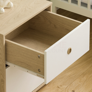 Neptune 2-Drawer Bedside Table - White & Oak