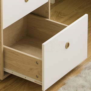 Neptune 2-Drawer Bedside Table - White & Oak