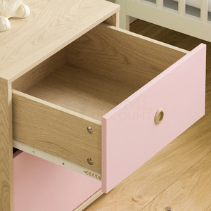 Neptune 2-Drawer Bedside Table - Pink & Oak