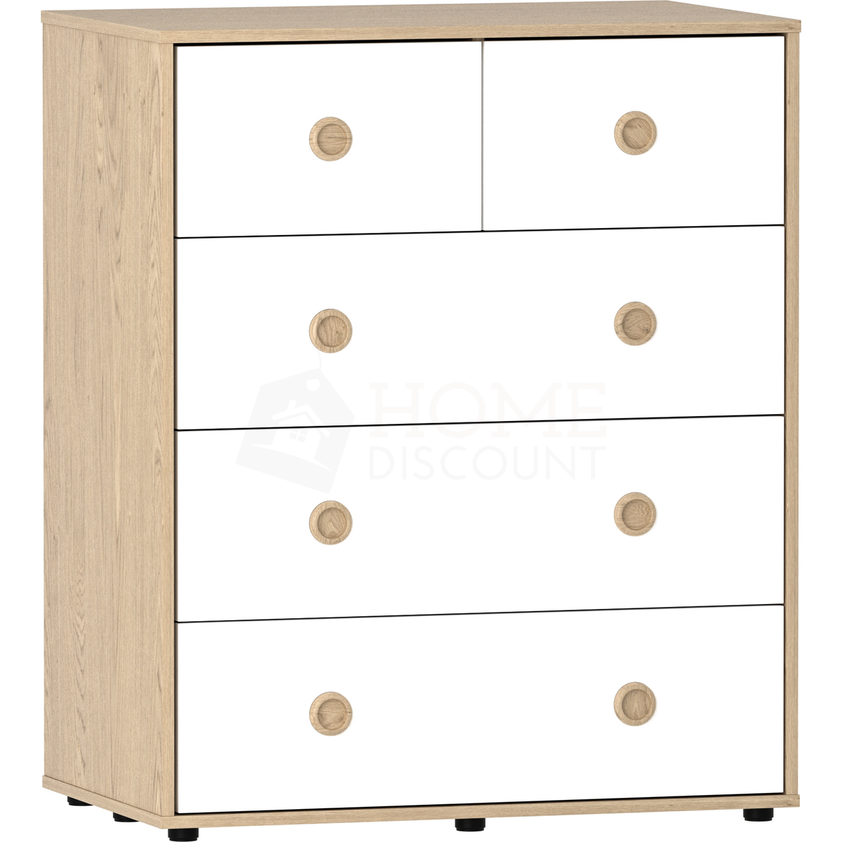 Neptune 5-Drawer Chest - White & Oak