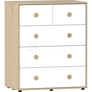 Neptune 5-Drawer Chest - White & Oak