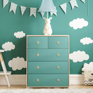 Neptune 5-Drawer Chest - Green & Oak