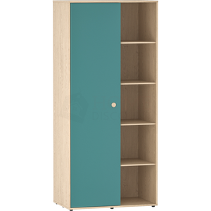 Neptune 1-Door Wardrobe - Green & Oak