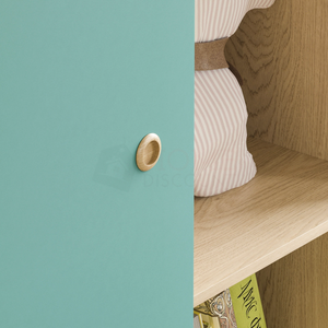 Neptune 1-Door Wardrobe - Green & Oak