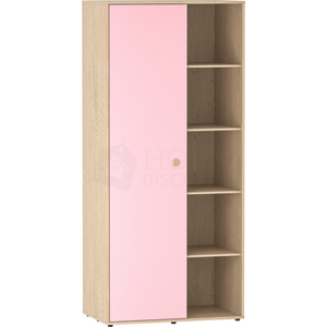 Neptune 1-Door Wardrobe - Pink & Oak