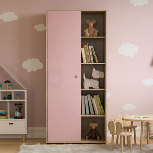 Neptune 1-Door Wardrobe - Pink & Oak