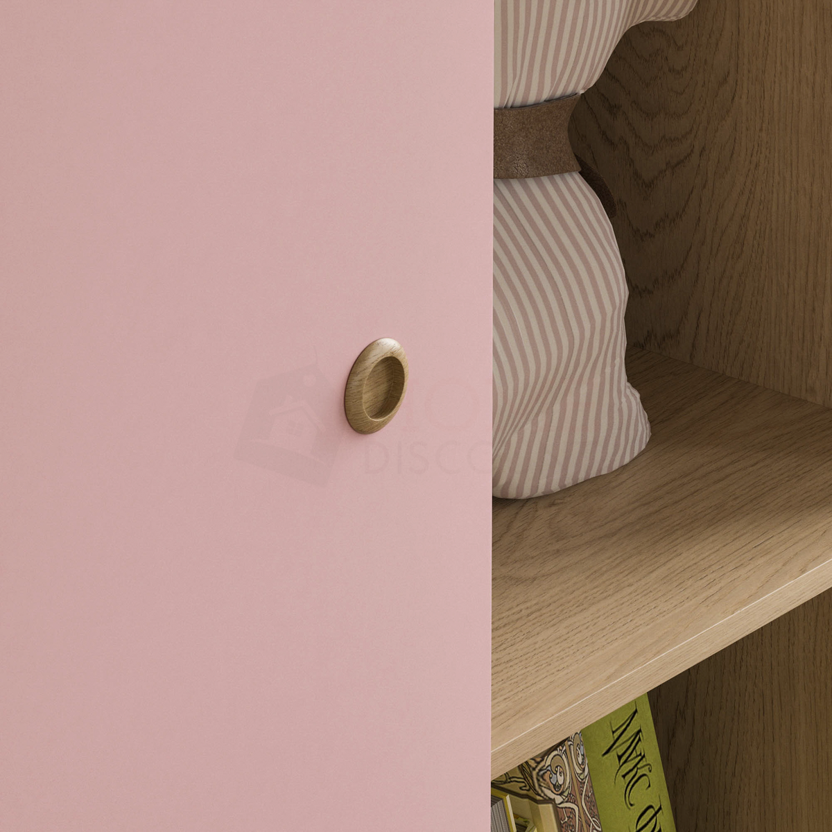 Neptune 1-Door Wardrobe - Pink & Oak