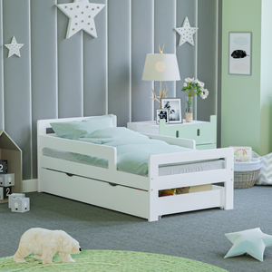Taurus Toddler Bed With Storage - White