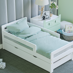 Taurus Toddler Bed With Storage - White