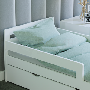 Taurus Toddler Bed With Storage - White