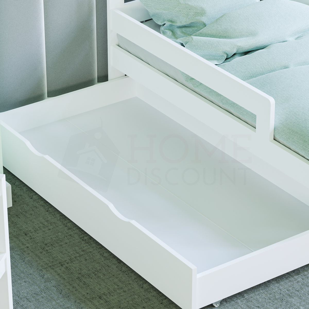 Taurus Toddler Bed With Storage - White