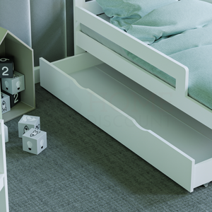Taurus Toddler Bed With Storage - White
