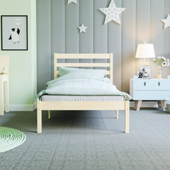 Libra Single Wooden Bed, Pine