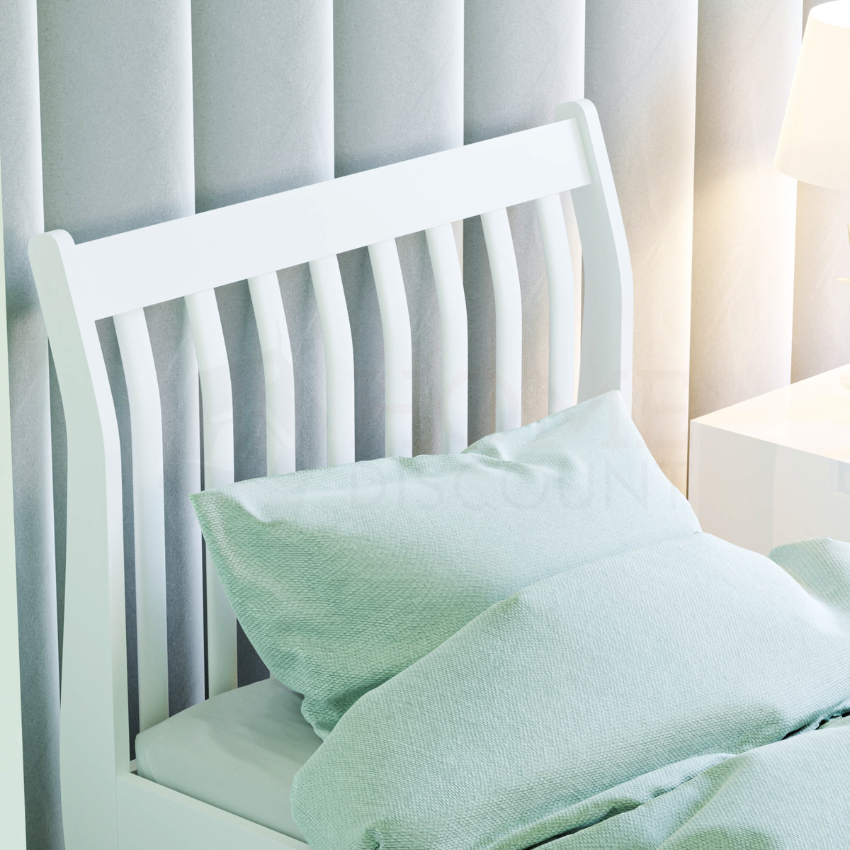 Orion Single Sleigh Bed - White