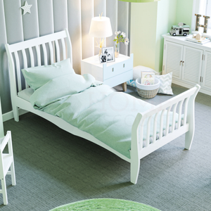 Orion Single Sleigh Bed - White