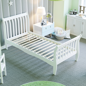 Orion Single Sleigh Bed - White
