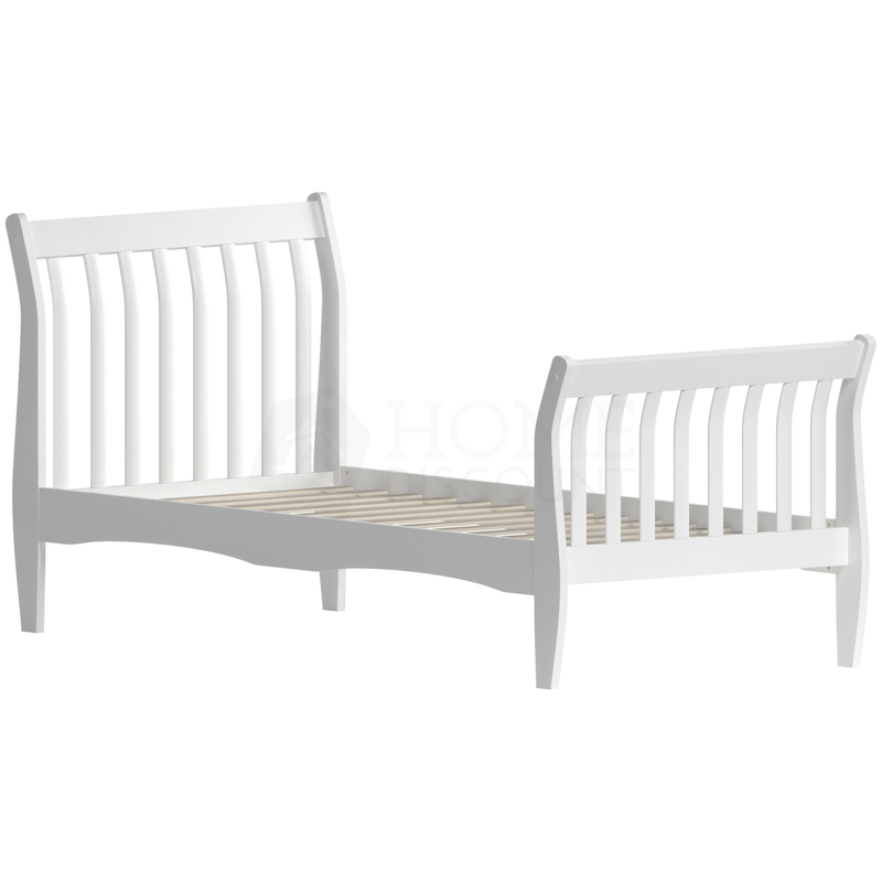Orion Single Sleigh Bed, White