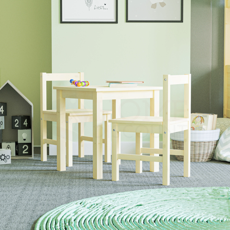 Pisces Kids Table & Chairs, Pine