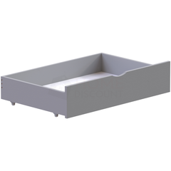 Libra Single Wood Bed, White & Underbed Drawers, Grey