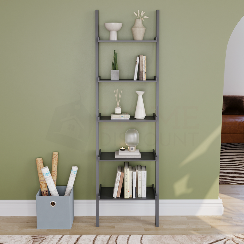 York 5 Tier Ladder Bookcase, Black