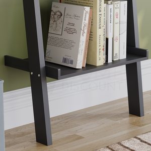 York 5-Tier Ladder Bookcase - Black