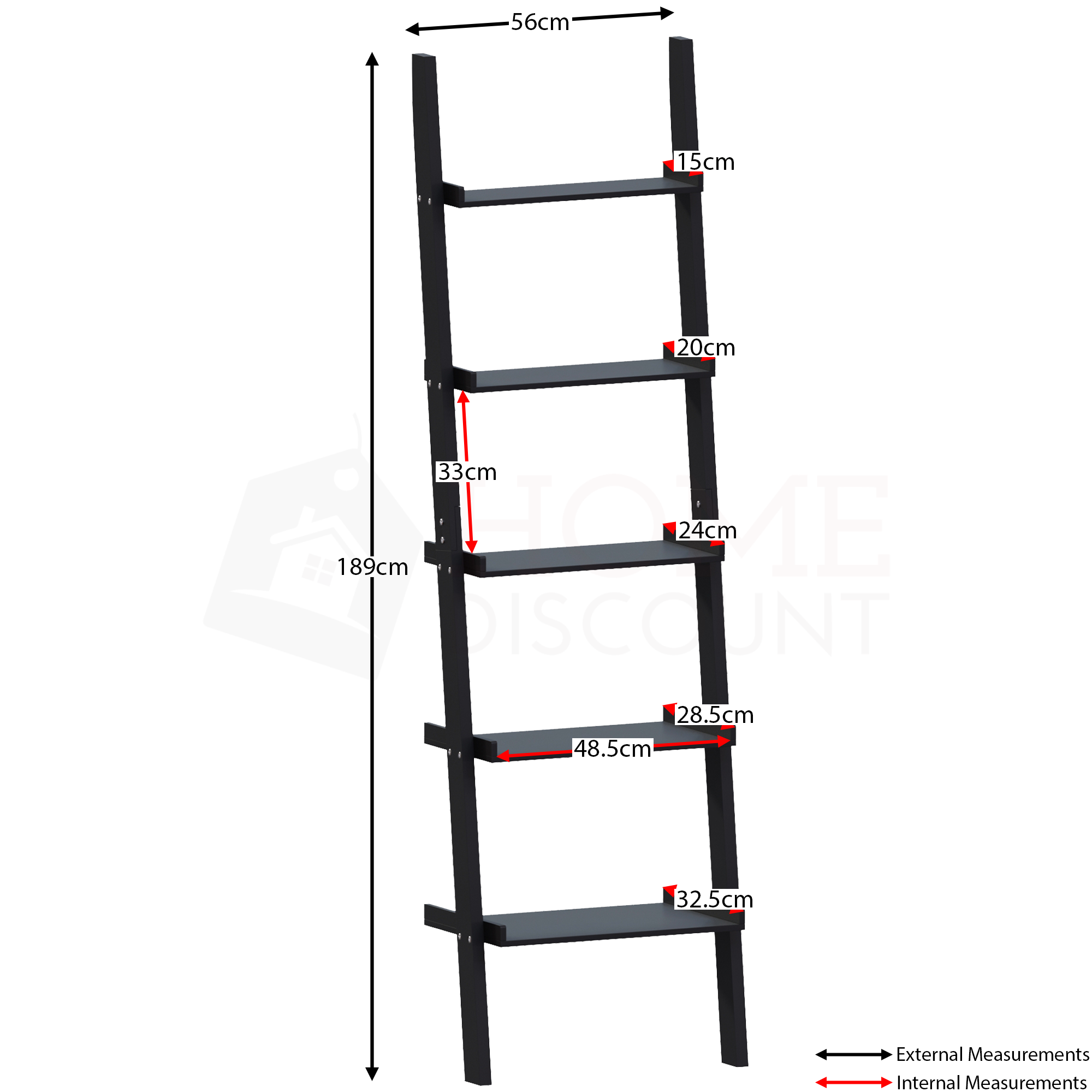 5 tier ladder shelf cheap black