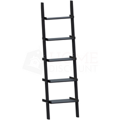 York 5 Tier Ladder Bookcase, Black
