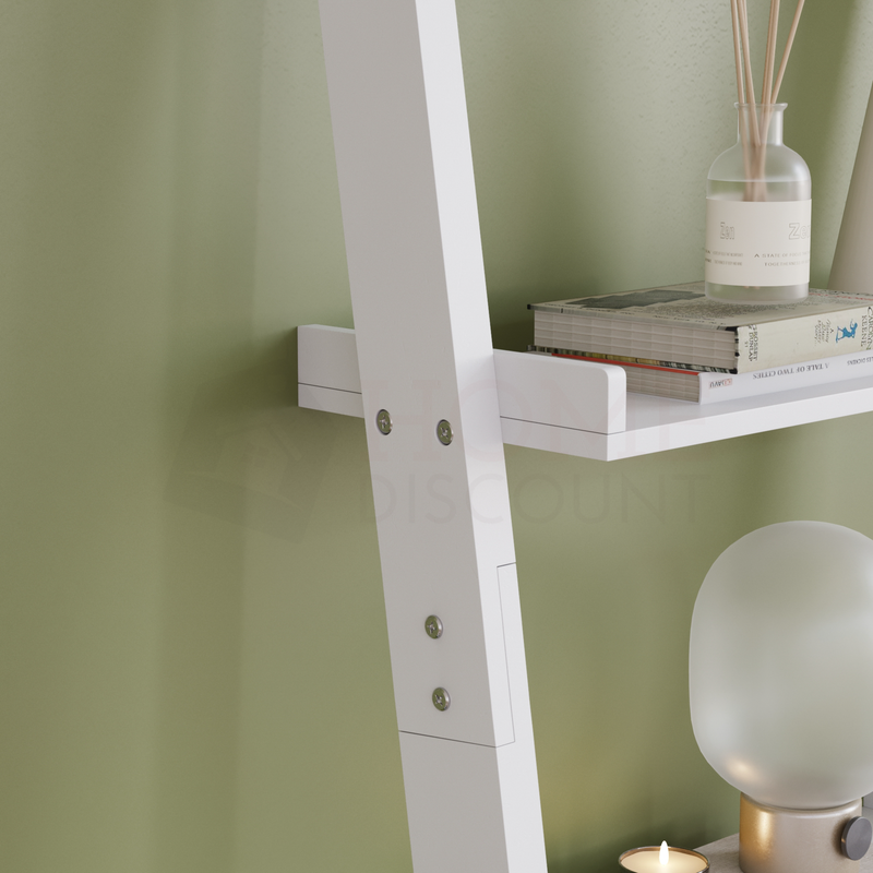 York 4-Tier Ladder Bookcase - White