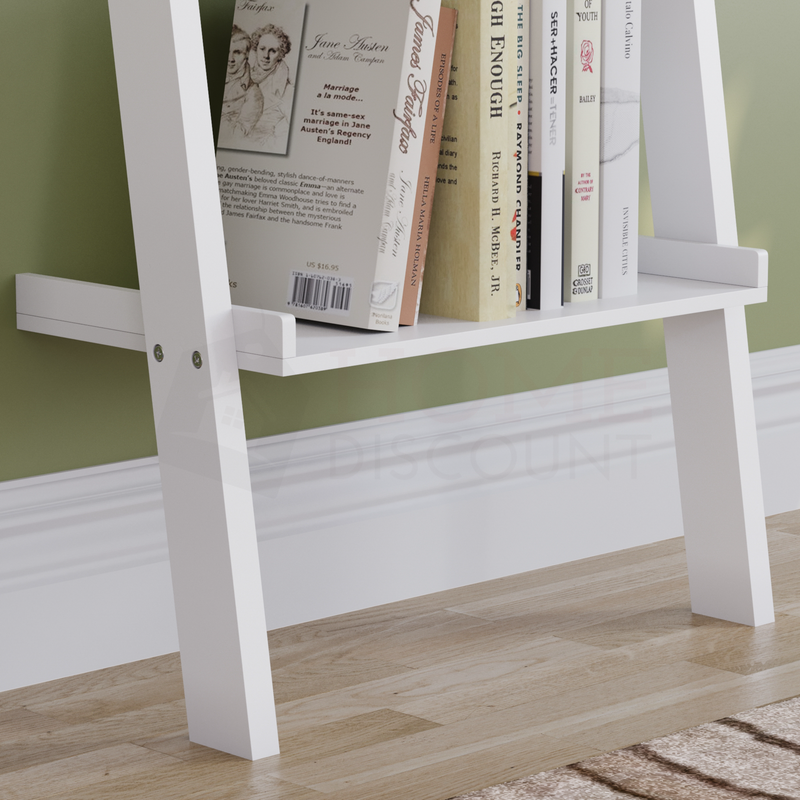 York 4-Tier Ladder Bookcase - White