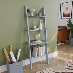 York 4 Tier Ladder Bookcase, Grey