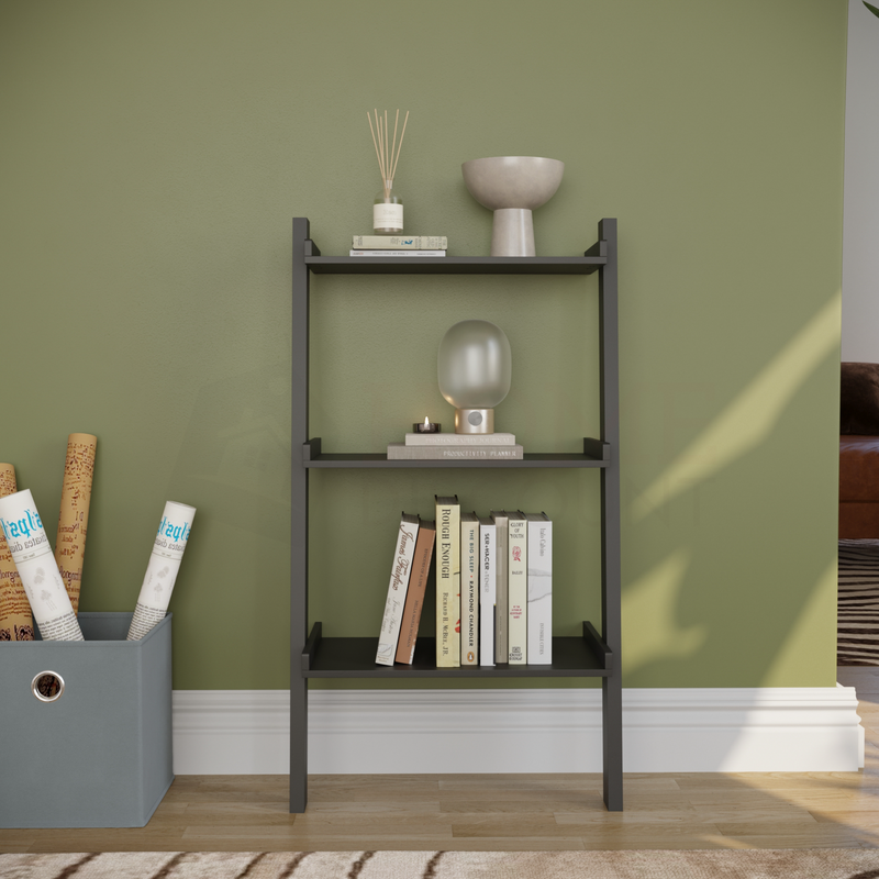 York 3 Tier Ladder Bookcase, Black