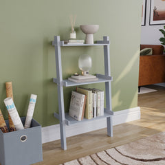 Vida Designs York 3 Tier Ladder Bookcase, Grey