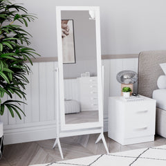 Vida Designs Nishano Rectangular Cheval Mirror, White