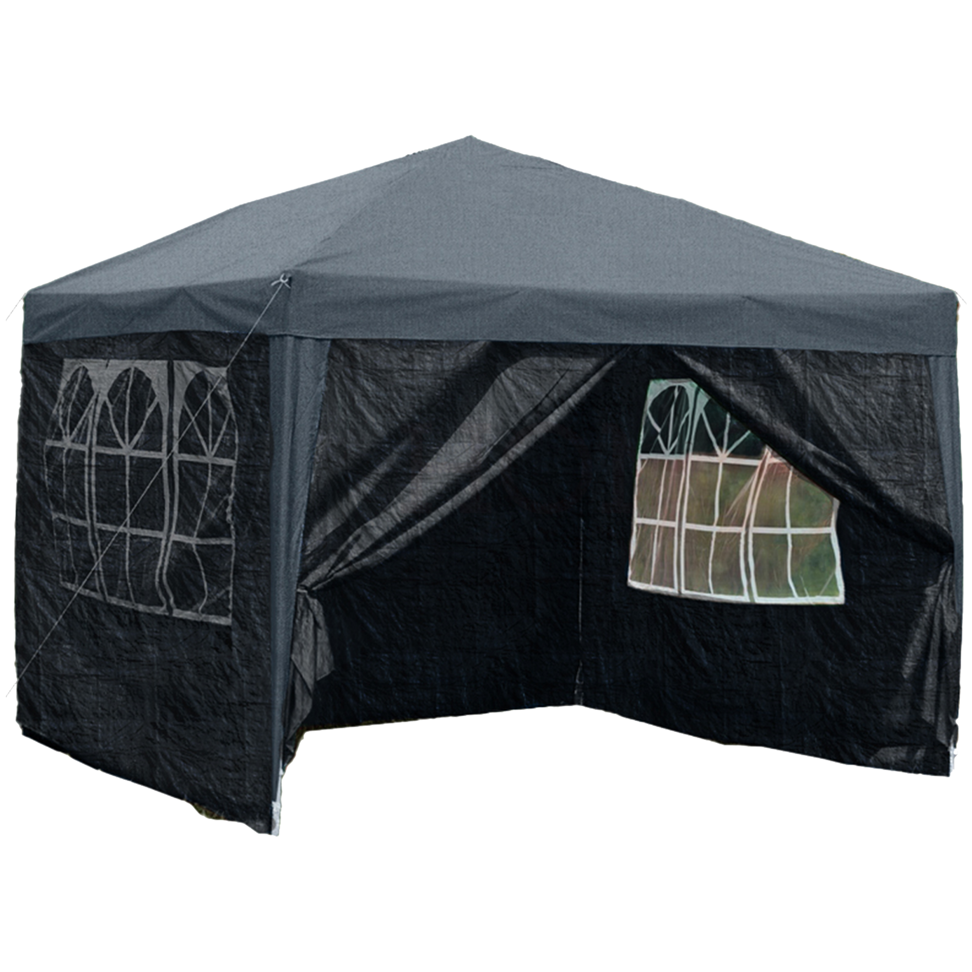 Grey pop up gazebo with sides best sale