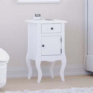Nishano 1-Drawer 1-Door Bedside Cabinet - White